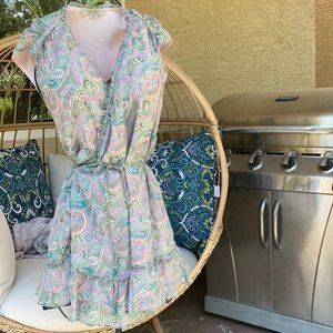 All Saints 🥰 Garden Inspired Dress Waist Tie Floral & Paisley 🩵